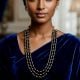 Handcrafted Smoky Glass Bead Layered Necklace